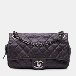 Chanel Plum Jumbo Quilted Caviar Easy Flap Bag 1134118