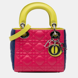 Christian Dior Tricolor Lambskin Cannage Mini Lady Christian Dior Tote Bag 1134974