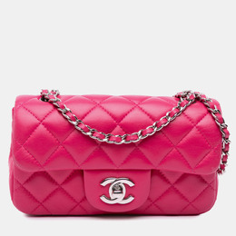 Chanel Hot Pink Extra Mini Rectangular Classic Lambskin Flap Bag 1137568