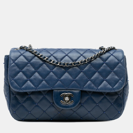 Chanel Blue Small Quilted Lambskin Beaded Single Flap Bag 1137679
