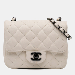 Chanel Ivory Leather Mini Square Classic Single Flap Bag 1137856