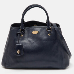 Coach Navy Blue Leather Margot Carryall Satchel 1143595