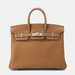 Hermes Gold Togo Leather Birkin 25 Top Handle Bag 1143808