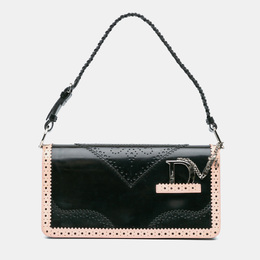 Christian Dior Black/Pink Leather D'Trick Brogue Spectator Bag 1146529