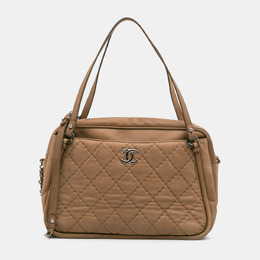 Chanel Brown Quilted Iridescent Calfskin Relax CC Satchel 1146580