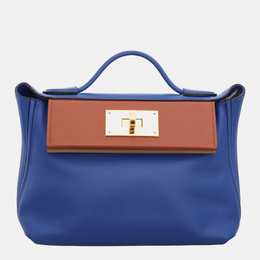 Hermes Blue Royal, Cuivre & Chai Evercolor and Swift Leather Tri-Color Mini 24/24 Shoulder Bag 1147250