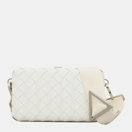 Bottega Veneta White Leather Intrecciato Case Crossbody Bag 1147322