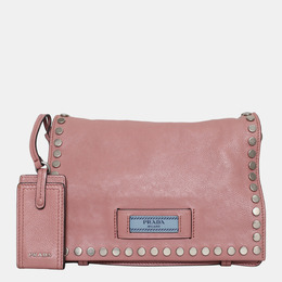 Prada Pink Leather Glace Calf Etiquette Crossbody Bag 1147395