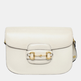 Gucci White Leather 1955 Horsebit Shoulder Bag 1147403