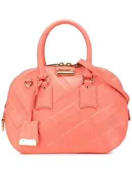 Burberry 2000-2017 Small Heritage Grain Check Embossed Orchard Bowling Bag satchel 30096344