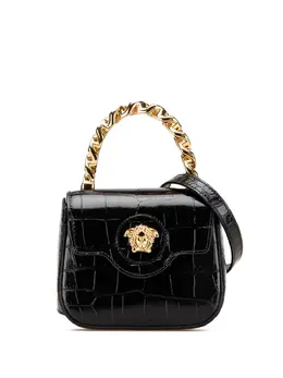 Versace 2000-2024 Mini Croc Embossed La Medusa satchel 30103792