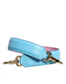 Dolce & Gabbana Pink Blue Leather Handle Bag Shoulder Strap wmb438