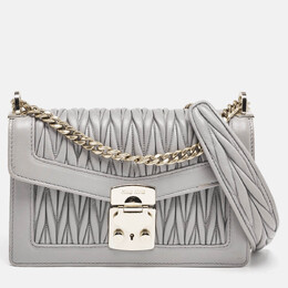 Miu Miu Grey Matelassé Leather Confidential Crossbody Bag 1146012