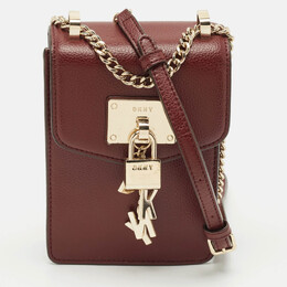 DKNY Burgundy Leather Elissa North South Crossbody Bag 1146238
