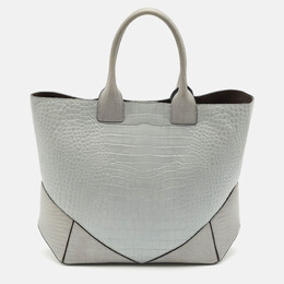 Givenchy Grey Croc and Lizard Embossed Leather Medium Easy Tote 1147069