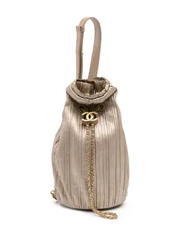Chanel 2017-2018 Small Metallic Calfskin Coco Pleats Drawstring backpack 30134661