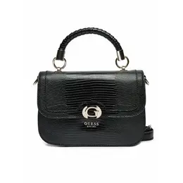Сумка кросс-боди Guess, фактура под рептилию, лаковая, черный 103719266144
