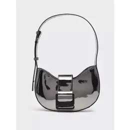 Сумка хобо Calvin Klein, фактура гладкая, серебристый 103826460428