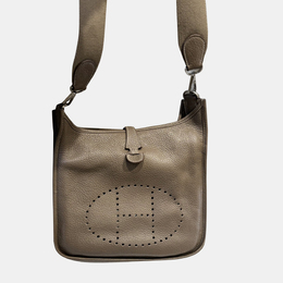 Hermes Etoupe Clemence Leather Evelyne 29 Crossbody Bag 1143465