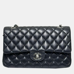 Chanel Black Lambskin Classic Flap F Medium Shoulder Bag 1143571