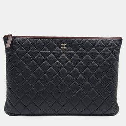 Chanel Black Caviar Leather Clutch Large 1147645