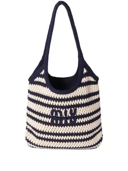 Miu Miu Ivy striped crochet tote bag 29581230
