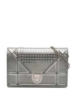 Christian Dior 2017 Metallic Patent Microcannage Diorama Wallet on Chain crossbody bag 30156301