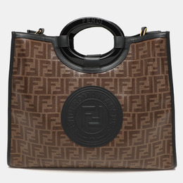 Fendi Tobacco/Black Zucca Coated Canvas and Leather Medium Runaway Shopper Tote 1147472