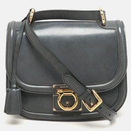 Salvatore Ferragamo Grey Leather Jody Shoulder Bag 1147502