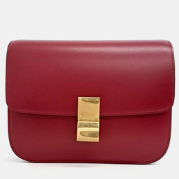 Celine Red Leather Classic Box Medium Bag 1147726