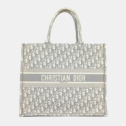 Christian Dior Grey White Fabric Oblique Book Tote Bag 42 1147734