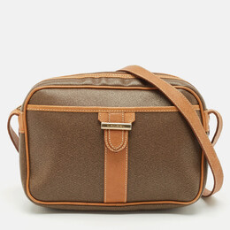 Lancel Brown/Tan Coated Canvas and Leather Camera Shoulder Bag 1148512