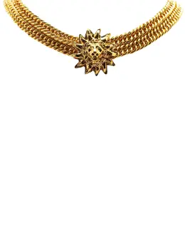 Chanel 1970-1980 Gold Plated Lion Head Choker Necklace costume necklace 30179106