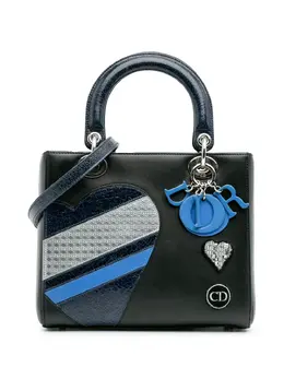 Christian Dior 2015 Medium Calfskin Patent Embroidered Valentines Day Heart Lady Dior satchel 30183837