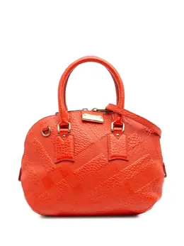 Burberry 2000-2024 Heritage Grain Check Embossed Orchard Bowling Bag satchel 30185367