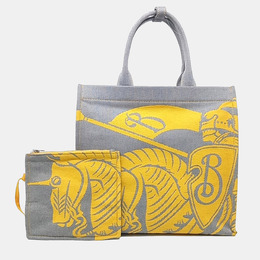Burberry Grey Yellow Fabric tote bag 1147593