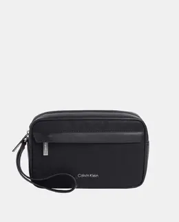 Мужская сумка для туалетных принадлежностей с принтом монограммы Calvin Klein, чёрный a53599200 | negro