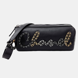 Chanel Black Leather chain bowling bag 1147800