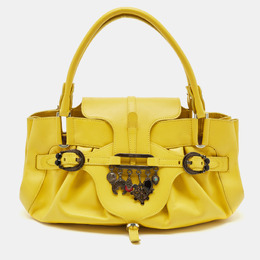 Jimmy Choo Yellow Leather Tulita Charm Shoulder Bag 1148544