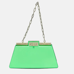 Fendi Green Brushed Leather Medium Peekaboo Cut Bag 1148684