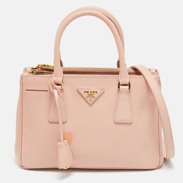 Prada Pink Saffiano Lux Leather Small Galleria Double Zip Tote 1148904