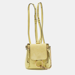 Chloe Yellow Leather and Suede Mini Faye Daye Backpack 1149212
