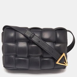 Bottega Veneta Black Intreccio Leather Padded Cassette Shoulder Bag 1149436