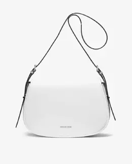 Женская кожаная сумка через плечо Lydia с серебристыми деталями Michael Kors, белый mp_0478263_30r5sl0m2l | blanco