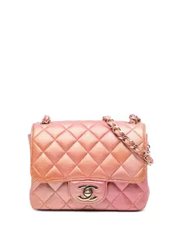 Chanel 2021 Mini Square Iridescent Calfskin Flap crossbody bag 30217398