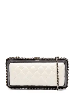 Chanel 2012 Bicolor Quilted Lambskin Chain Around Clutch crossbody bag 30217458