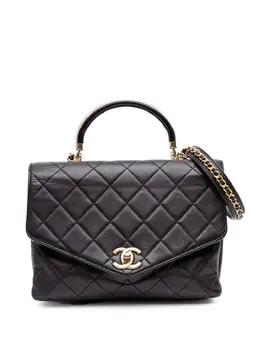 Chanel 2019 Quilted Calfskin Gold Top Handle Flap satchel 30217472