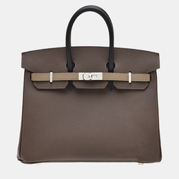 Hermes Ecorce/Etoupe Grey/Black Epsom Leather Birkin 25 Bag 1102606