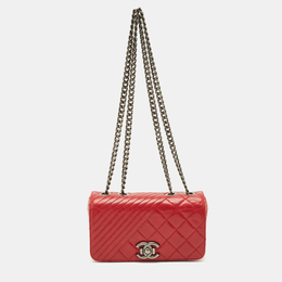 Chanel Red Mixed Quilted Leather Small Coco Boy Flap Bag 1149728