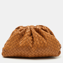 Bottega Veneta Brown Intrecciato Leather Pouch Clutch 1149575
